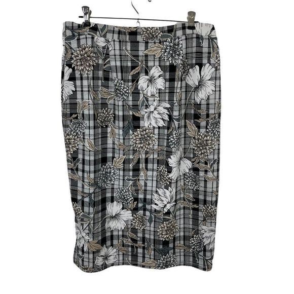 C est 1946 Floral Plaid Midi Pencil Skirt Size Large - Picture 2 of 6